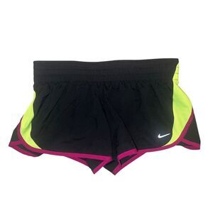 Nike Womens Tempo Brief-Lined Running Shorts Dri-Fit Black Pink Medium EUC